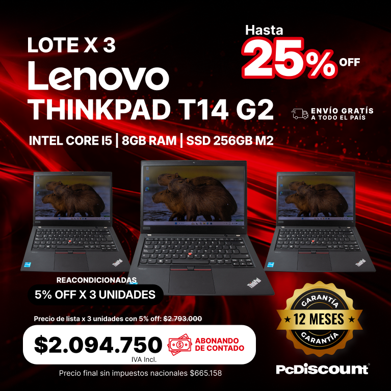 Banner promocional Lenovo ThinkPad T14 G2 para PyMEs