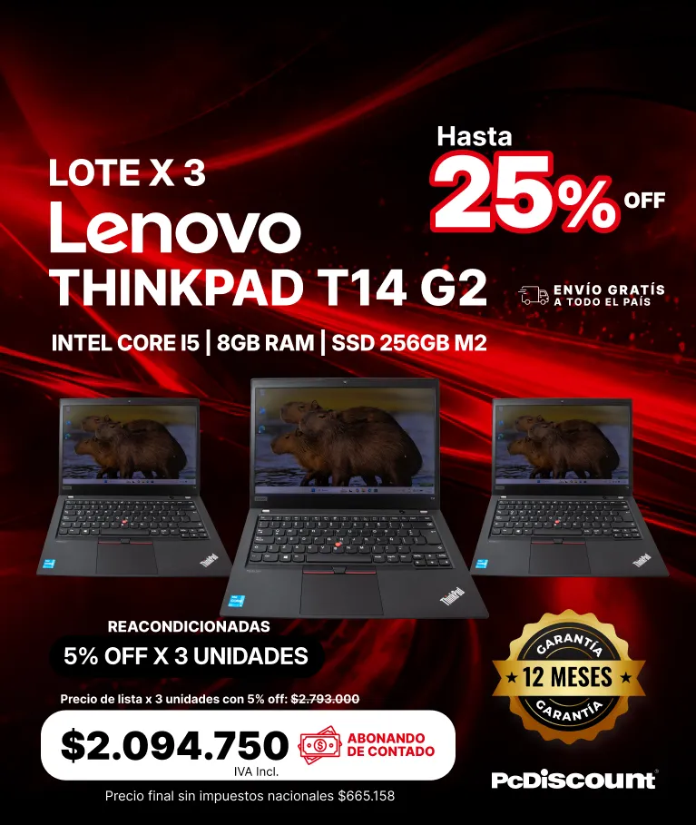 Banner promocional Lenovo ThinkPad T14 G2 para PyMEs